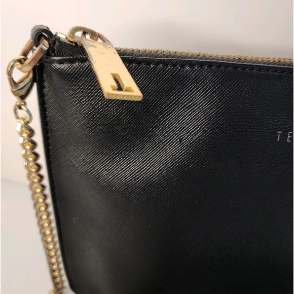 Ted Baker London Crossbody Shoulder  Bag - Black w/GoldtoneChain Removable strap - Picture 9 of 15